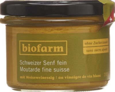BIOFARM moutarde fin bourgeon CH verre 200 g