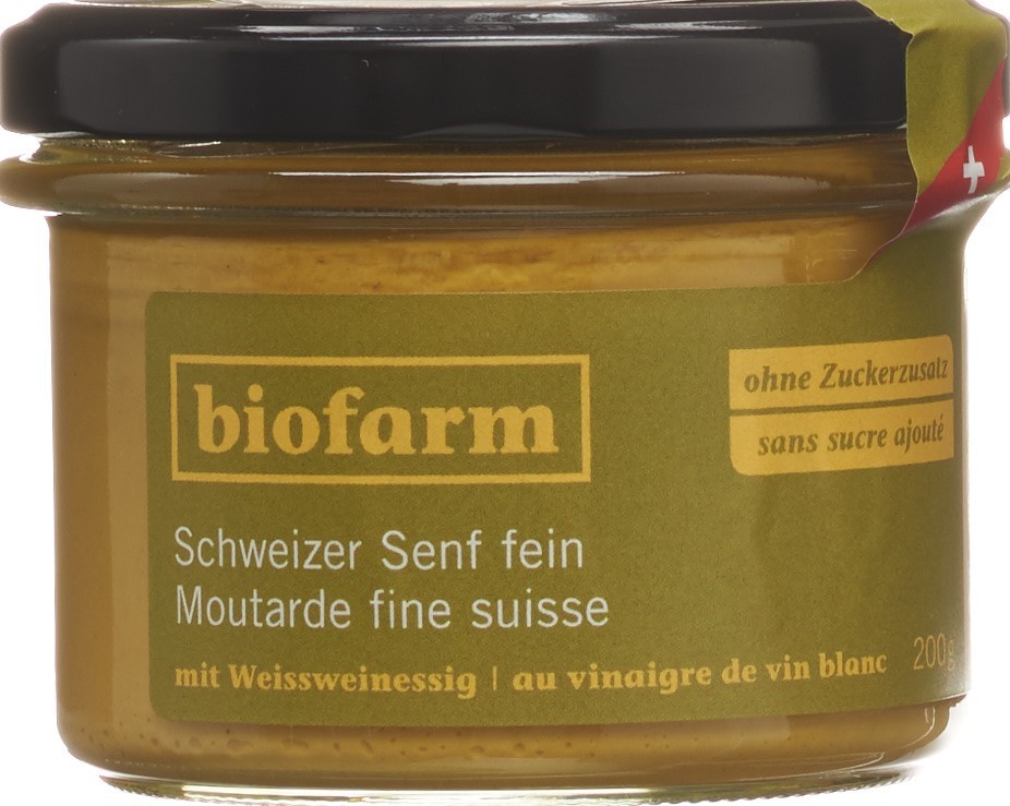 BIOFARM moutarde fin bourgeon CH verre 200 g
