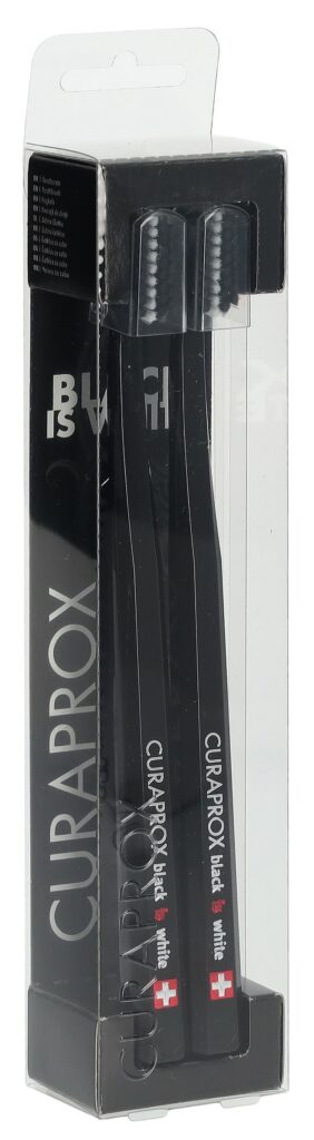 CURAPROX Black is White bros dents noir/noir 2 pce