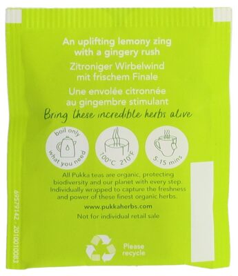 PUKKA Zitronengras&Ingwer thé Bio sach 20 pce