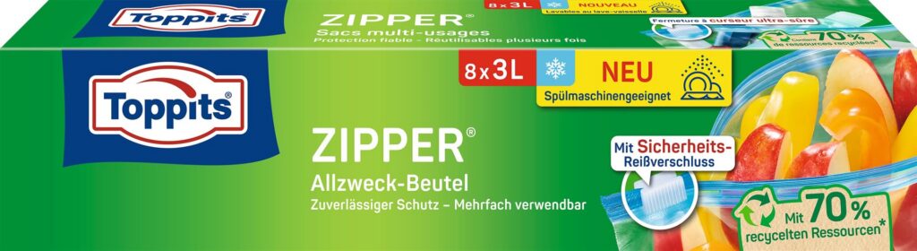 TOPPITS Zipper sac multi-usages 3l 8 pce