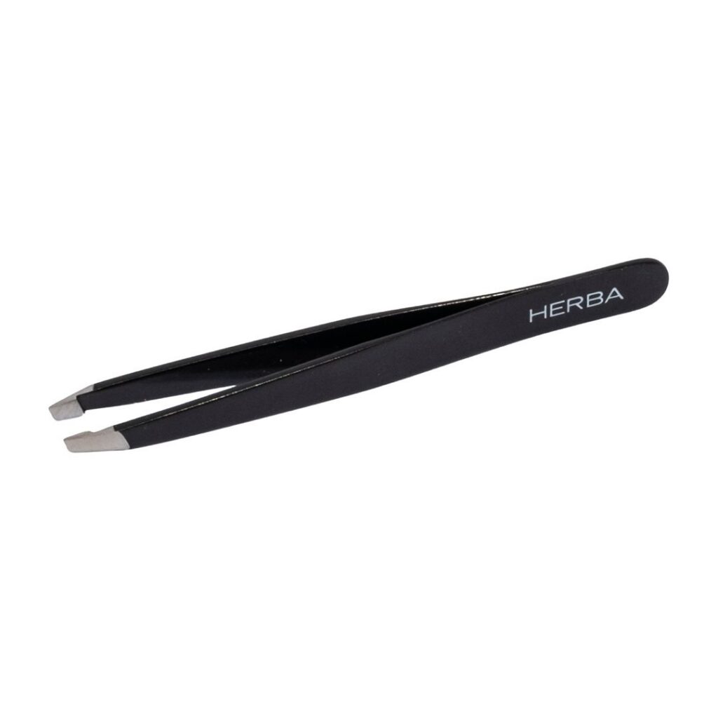 HERBA pincette biseautée inox noir logo