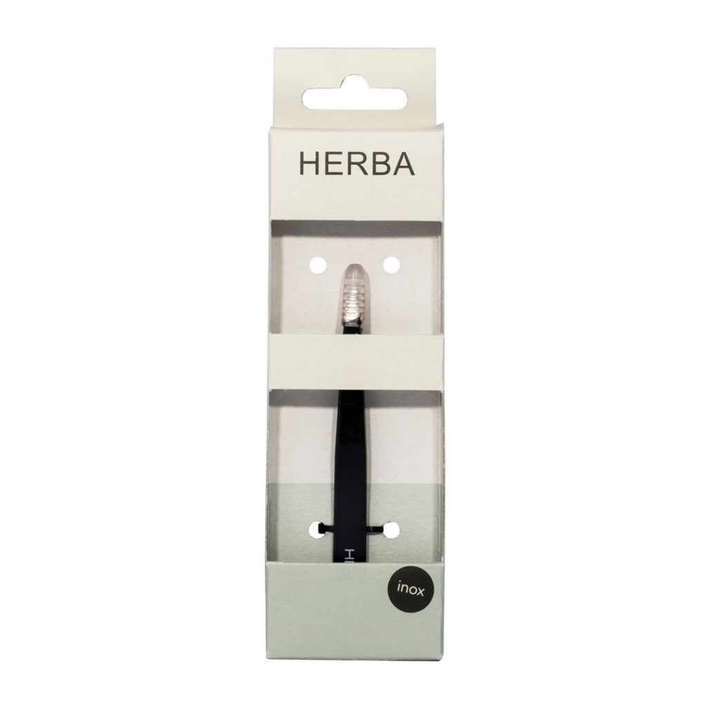 HERBA pincette biseautée inox noir logo