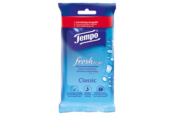 TEMPO lingettes humide pour mains Classic 10 pce