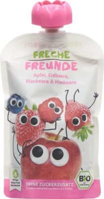 FRECHE FREUNDE compote pom fraise myrt&framb 100 g
