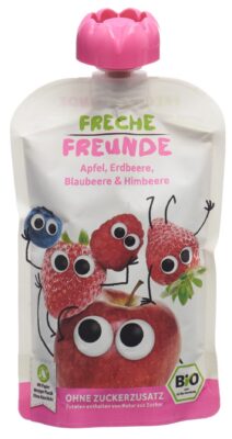 FRECHE FREUNDE compote pom fraise myrt&framb 100 g