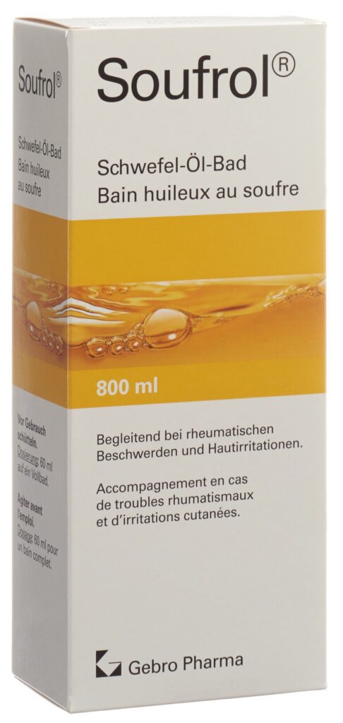 SOUFROL bain huileux au soufre fl 800 ml