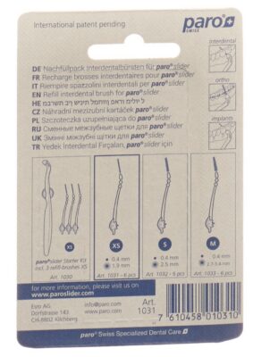 PARO slider refill-brushes XS 6 pce