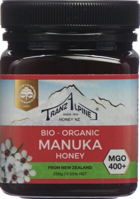TRANZALPINE Miel de Manuka MGO 400+ bio pot 250 g