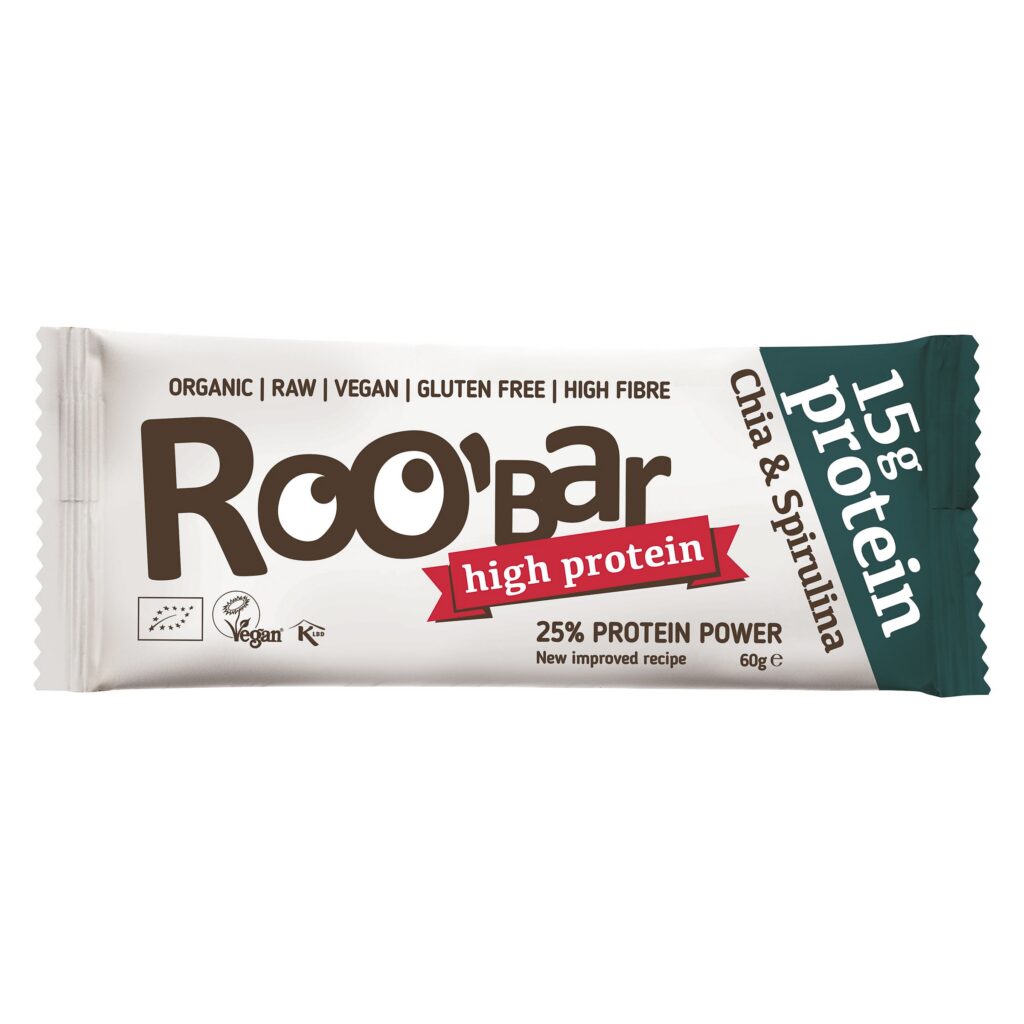 ROOBAR barre protéinée crue chia&spiruli 60 g