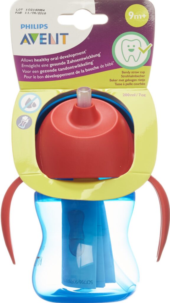 PHILIPS AVENT tasse avec paille 200ml boy bleu