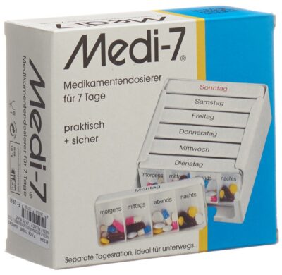 SAHAG Medi-7 pilulier 7 jours 4 cases jo blanc all
