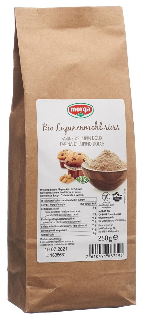 MORGA farine de lupin doux bio sans gluten 250 g