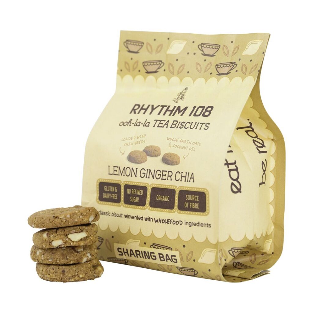 RHYTHM108 biscuit lemon ginger chia sach 135 g