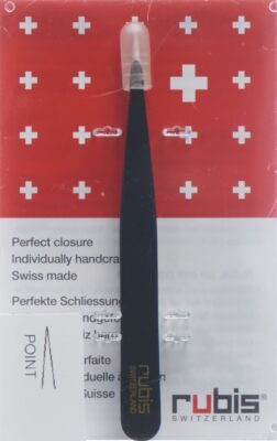 RUBIS pincette pointue noire inox