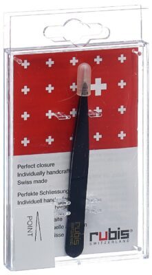 RUBIS pincette pointue noire inox