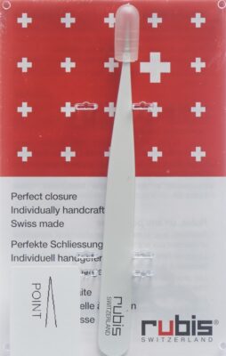 RUBIS pincette pointue blanche inox
