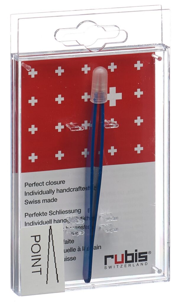 RUBIS pincette pointue bleue inox
