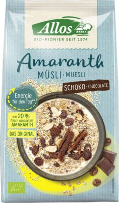 ALLOS muesli à l'amarante et au chocolat 375 g