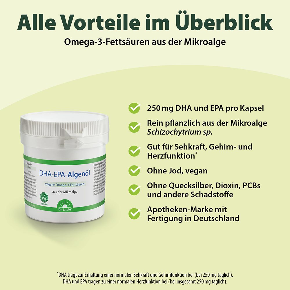DR. JACOB'S DHA-EPA huile d'algues caps bte 60 pce