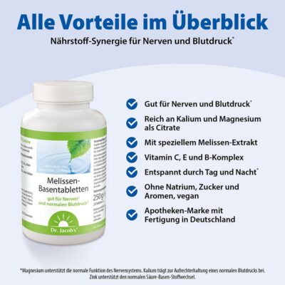 DR. JACOB'S comprimés alcalinisants mélis 250 pce