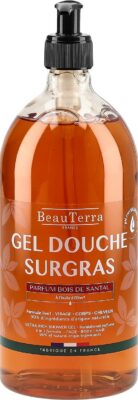 BEAUTERRA gel douche surgras bois santal 1000 ml