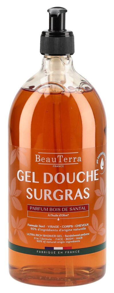 BEAUTERRA gel douche surgras bois santal 1000 ml