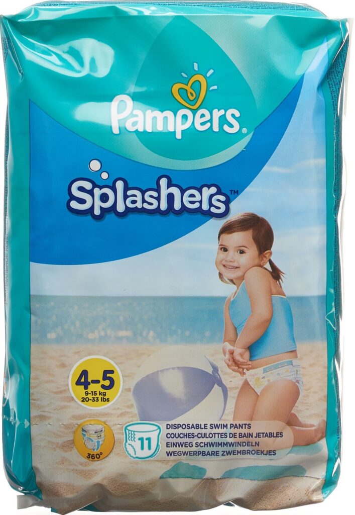 PAMPERS Splashers Gr4-5 emballage avec anse 11 pce