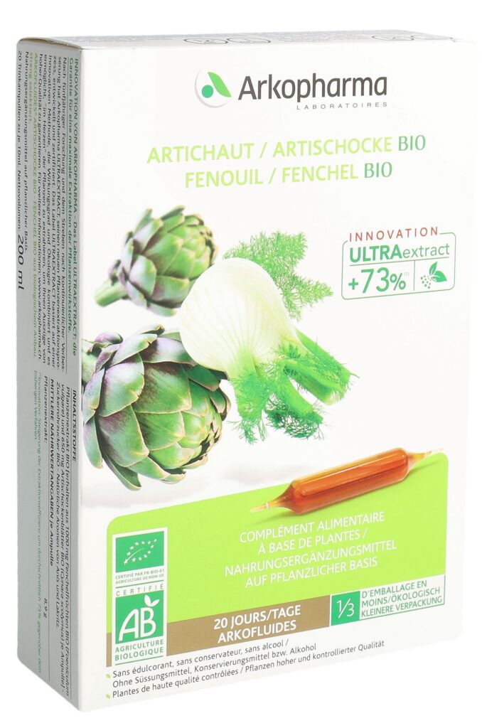 ARKOFLUIDE artichaut-fenouil bio 20 amp 10 ml
