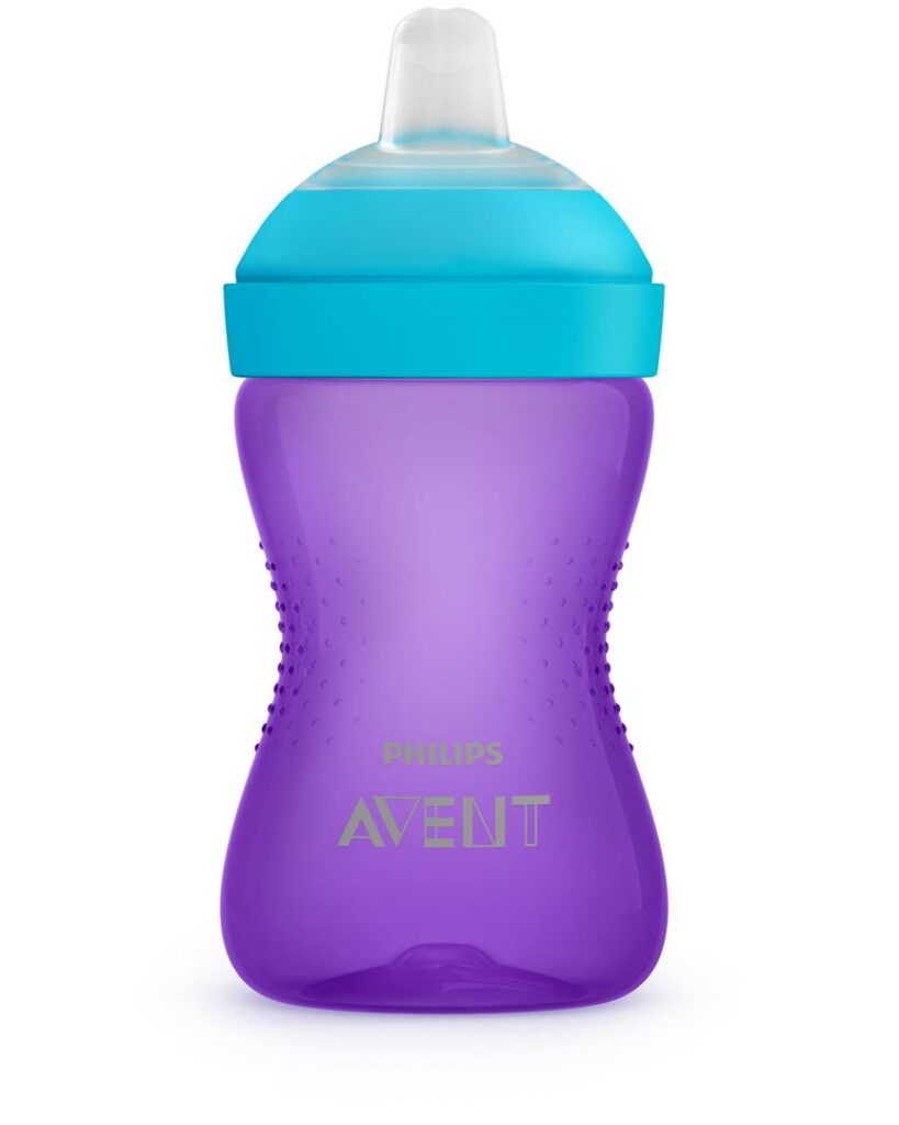 AVENT tasse à bec doux lilas/turquoise