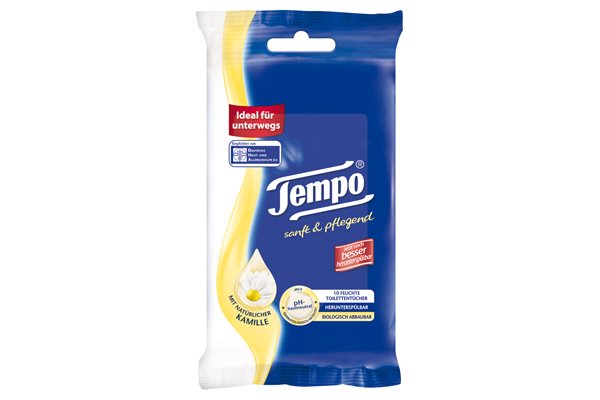 TEMPO papier-toilette humide Sanft&Pfl Trav 10 pce
