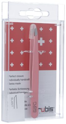 RUBIS pincette biseautée rose inox