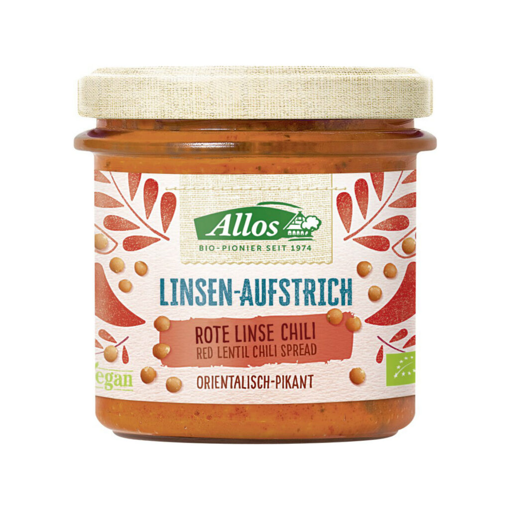 ALLOS pâte tartin lentilles corail pime bio 140 g