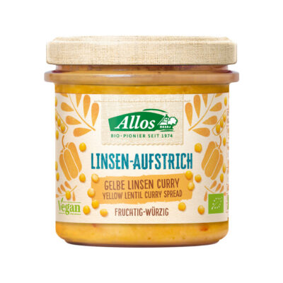 ALLOS pâte tartin lentilles jaunes curry bio 140 g