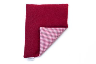 HERZZUCKER Coussin noy 26x21cm carreaux/lai rouge
