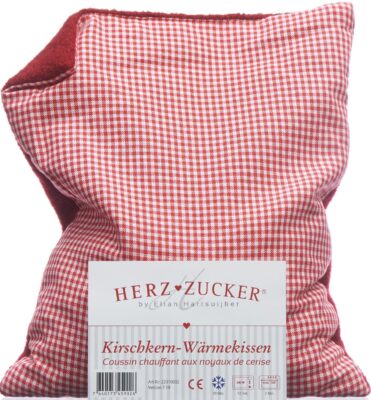 HERZZUCKER Coussin noy 26x21cm carreaux/lai rouge