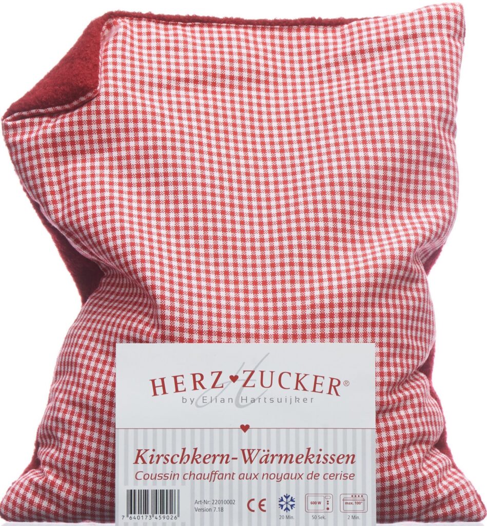 HERZZUCKER Coussin noy 26x21cm carreaux/lai rouge