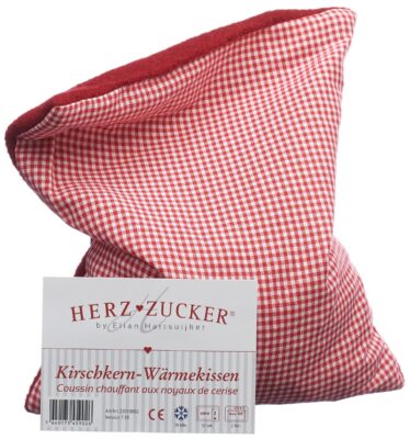 HERZZUCKER Coussin noy 26x21cm carreaux/lai rouge