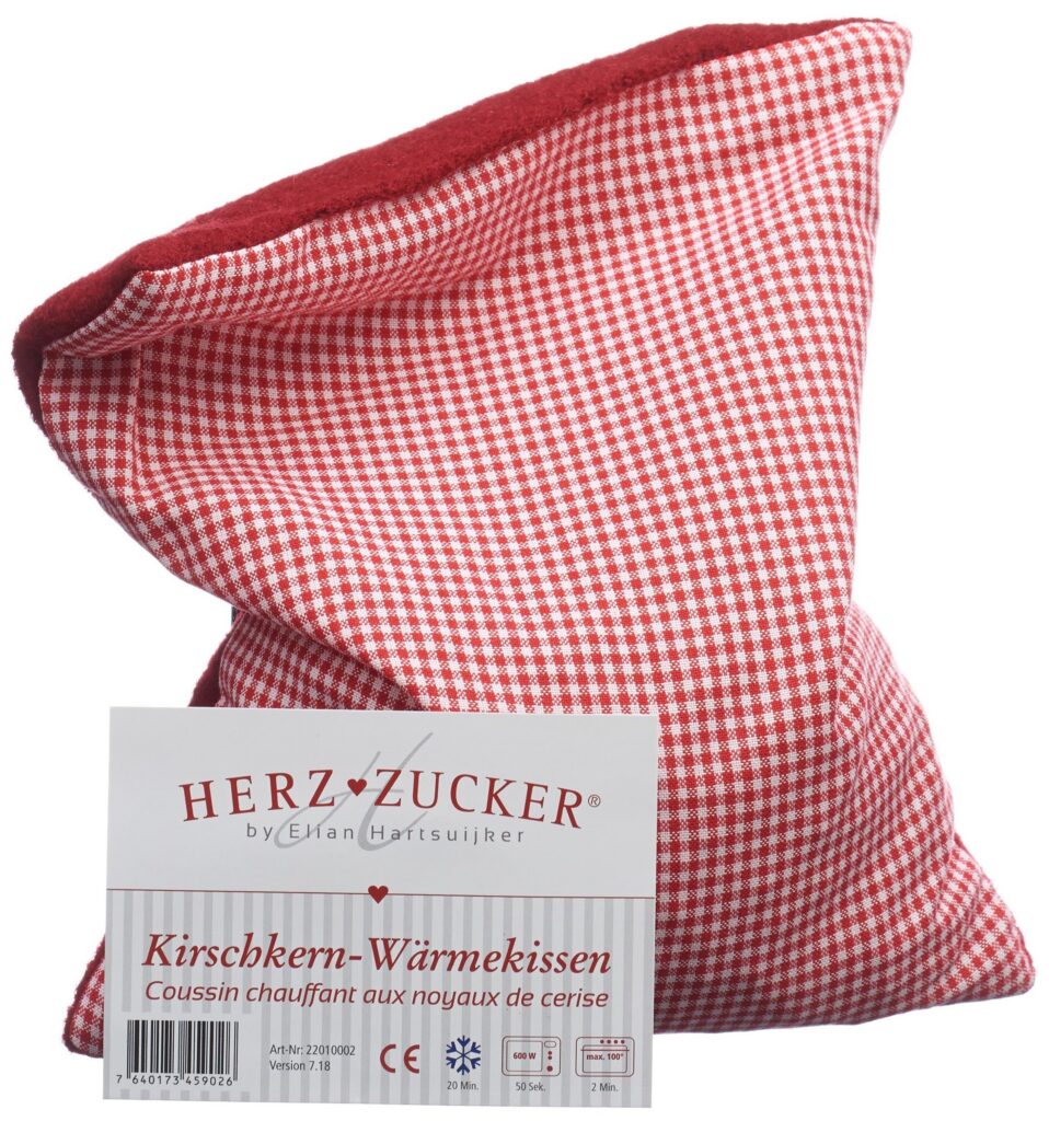 HERZZUCKER Coussin noy 26x21cm carreaux/lai rouge
