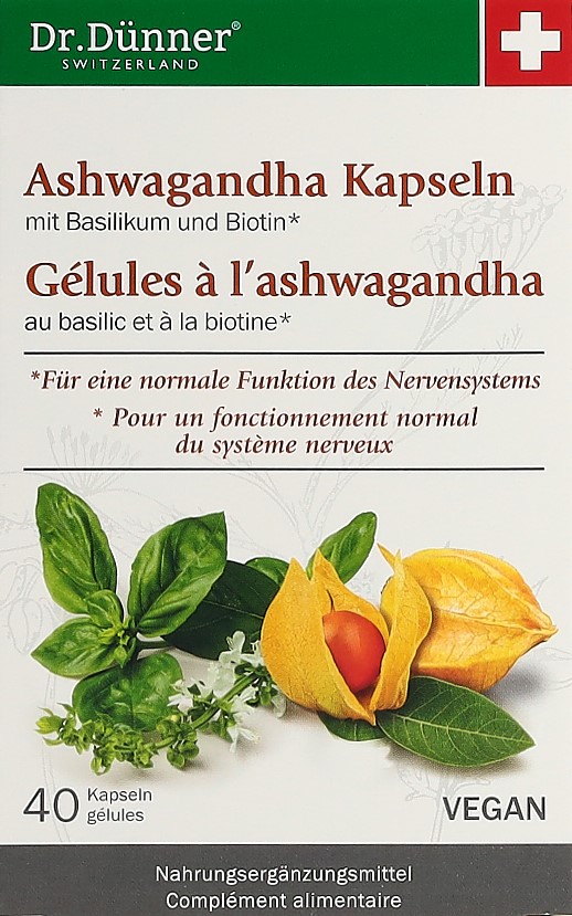 DÜNNER ashwagandha énerg+résist nerveu caps 40 pce