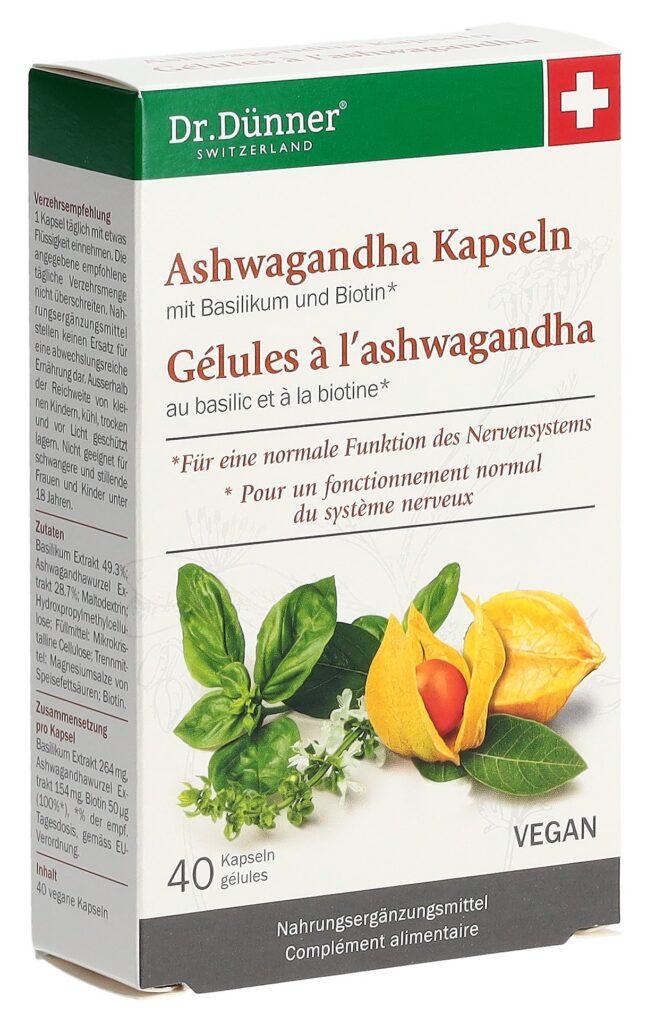 DÜNNER Ashwagandha Energie+Nerven Kaps 40 Stk