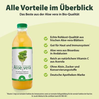 DR. JACOB'S aloevera gel jus bio qualité crue 1 lt