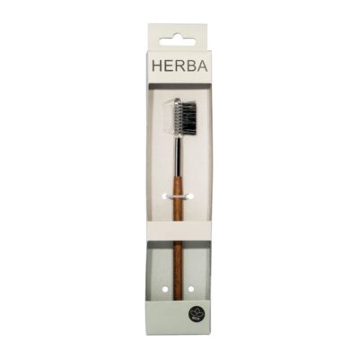 HERBA brosse à cils avec peigne végan bois bouleau