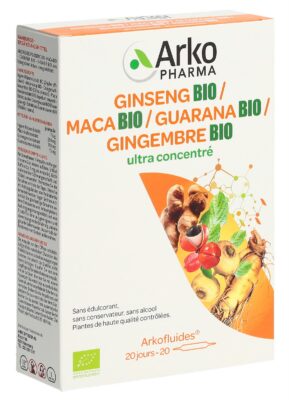 ARKOFLUIDE Gins-Maca-Guar-Ging amp buv bio 20 pce
