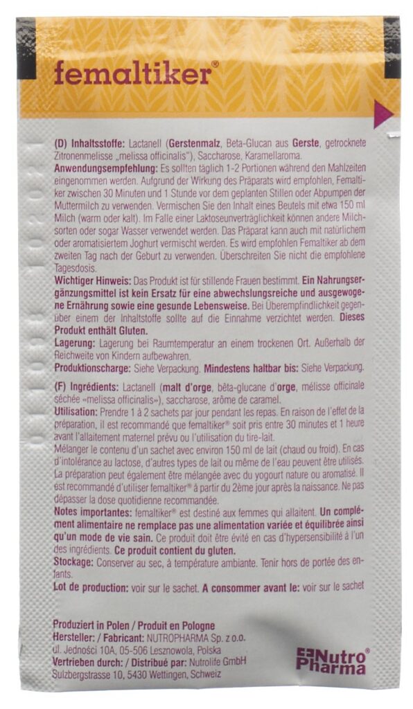 FEMALTIKER Suppl aliment allaitement 12 x 6.5 g