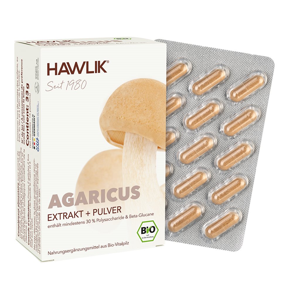 HAWLIK Agaricus Extrait + poudre caps 60 pce