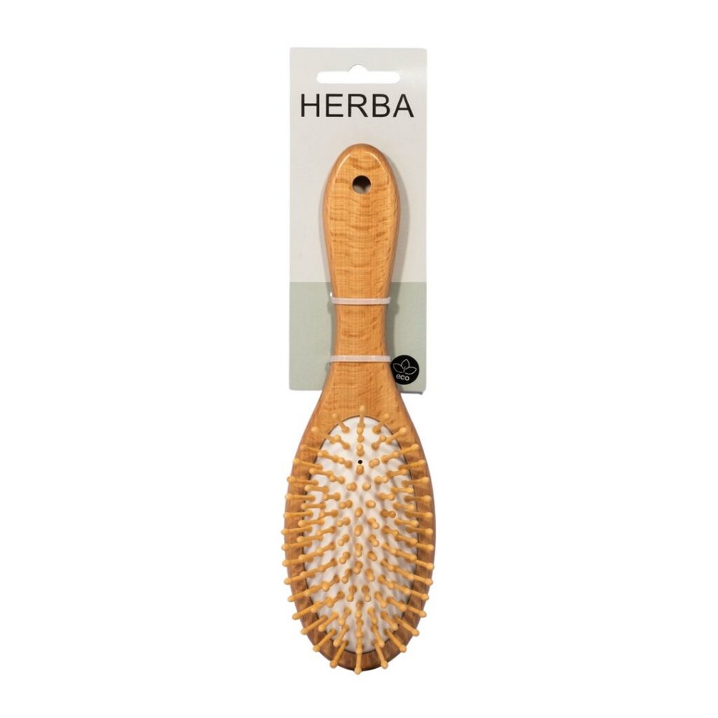 HERBA brosse poils de bois ovale bois hêtre