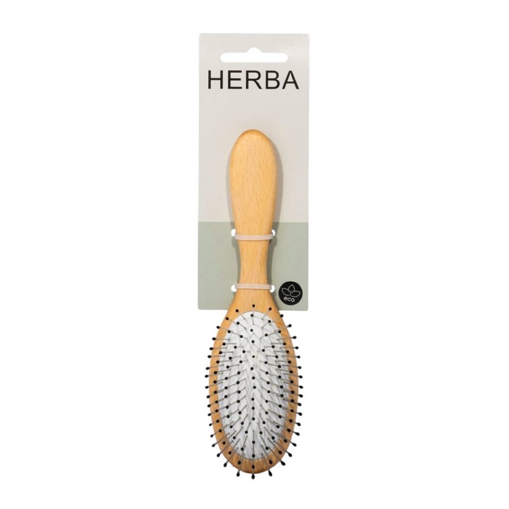 HERBA brosse point métalliqu ovale bois hêtre