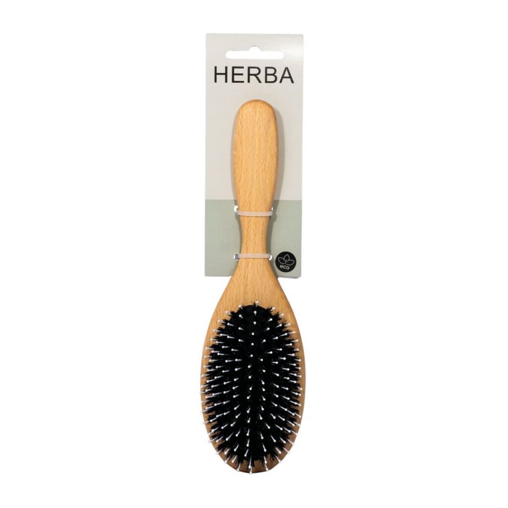 HERBA brosse poils sangl/nyl ovale bois hêtre