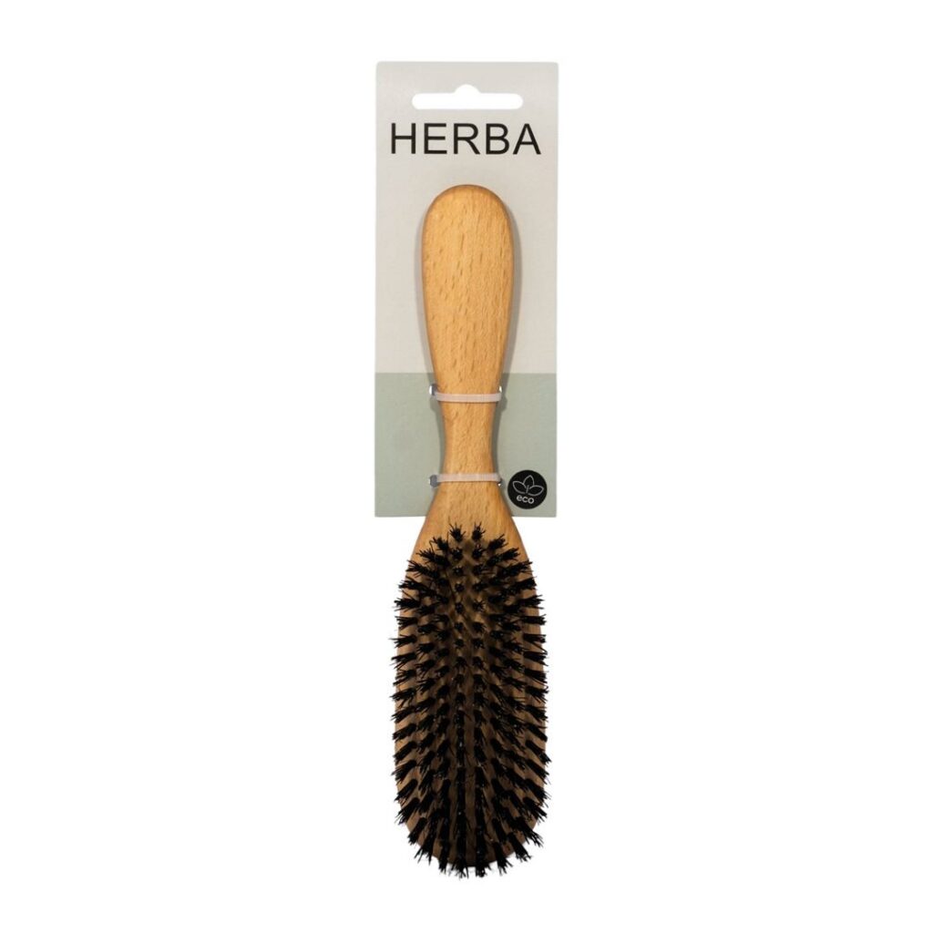 HERBA brosse poils sanglier ovale bois hêtre